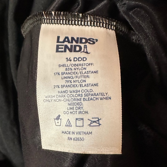 LANDS END - DDD 14 Swim Dress One Piece Swimsuit w/ Tummy Control - Picture 4 of 4